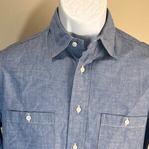 Gitman Brothers (bros.) Men's solid blue chambray Vintage shirt Small S EUC